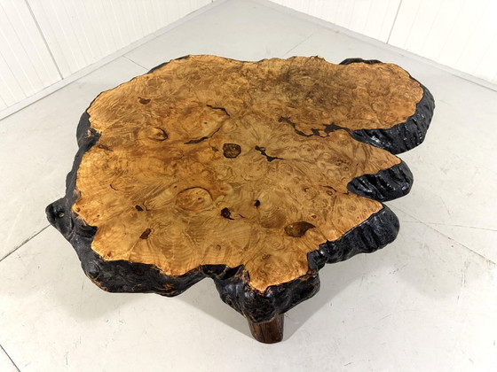 Image 1 of Frank Armich large tree trunk coffee table Canada 1970's