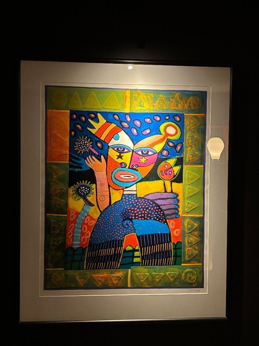 large framed screen print by Clemens Briels