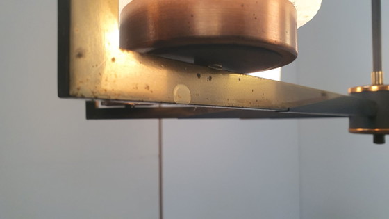Lustre vintage en laiton et cuivre, style années 50, Arredoluce Murano – Copper, Glass (photo 13 of 20)