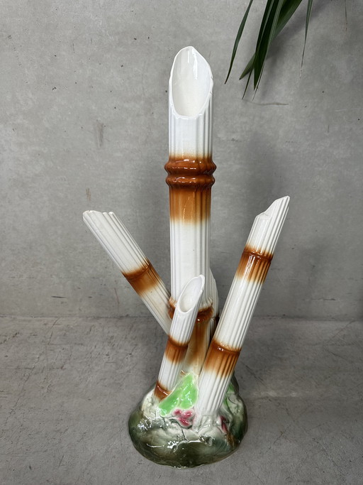 Vintage 'faux bamboo' vase - Maufacture Imperiale et Royale de Nimy