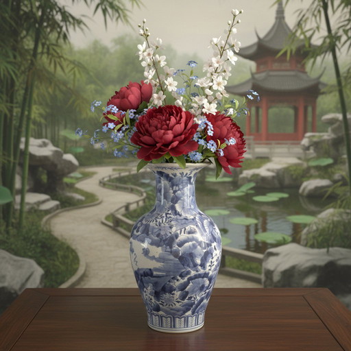 Complete set of 11 antieke Japanse  blauw witte imari vazen , formaten tussen de 12 en 32cm