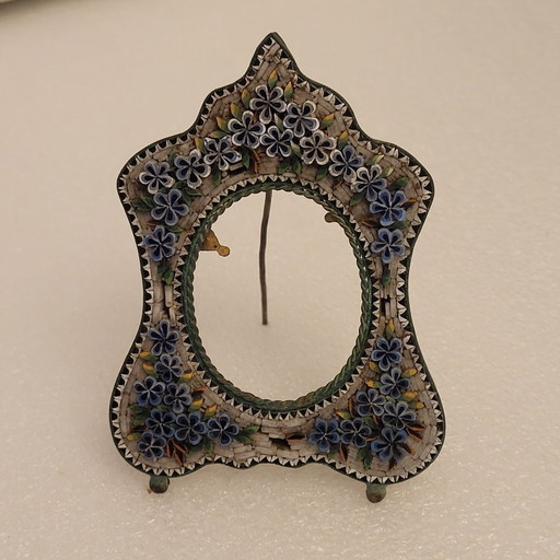 Cadre micro mosaïques et bronze, Italie, vers 1900