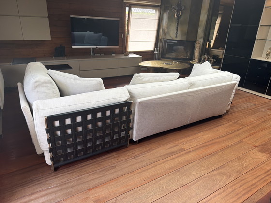 Image 1 of Canapé Flexform avec pouf et table d'appoint assortis