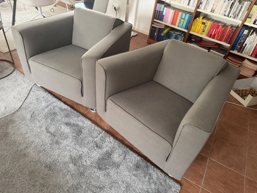 2 x design on stock bloq armchairs