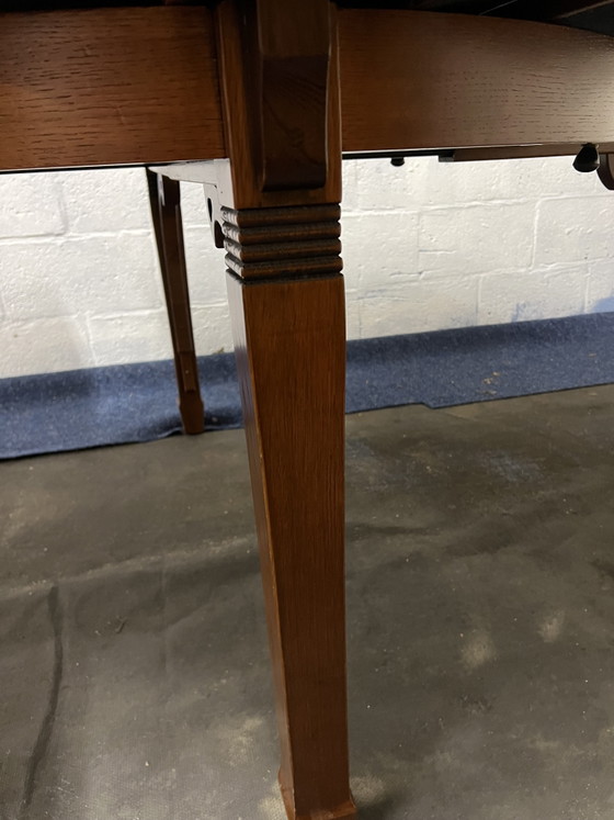 Image 1 of Schuitema Art Nouveau dining table with wicker tops