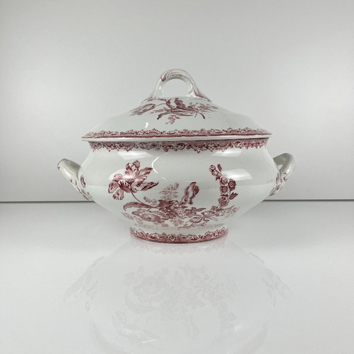 Sopera Sarreguemines, modelo "Fontange", roja, 1918-1950 – servies, Ceramic, Vintage