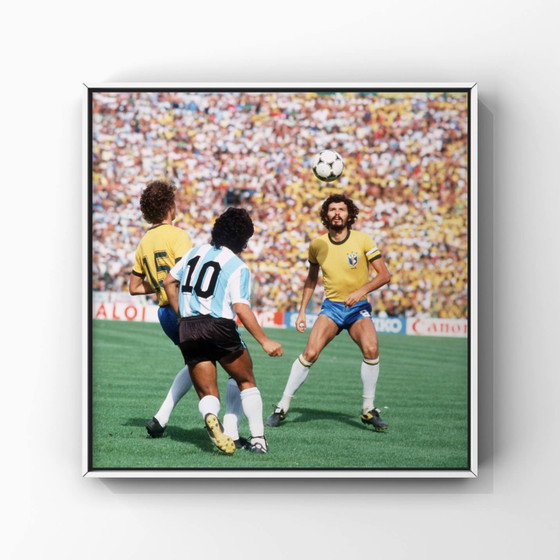 Image 1 of 1x Socrate et Maradona, années 80, Coupe du monde 1982, beaux-arts
