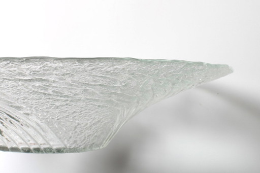 Mid-Century Finnish Glass Bowl / Large Forest Design Centerpiece