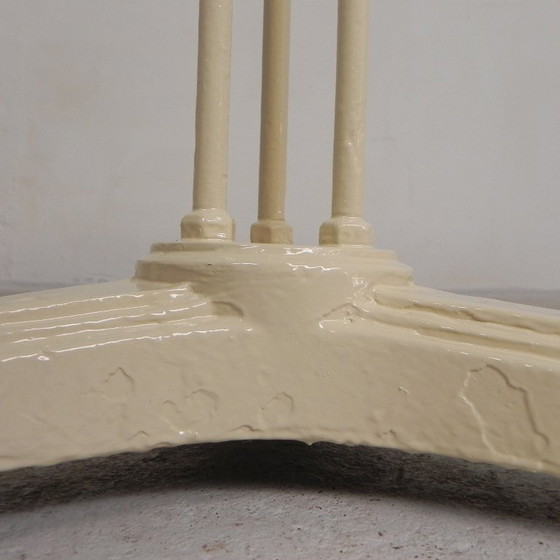 Bistro table with cast iron legs and round steel top, 1930s – Dining tables (photo 17 of 22)