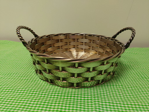 Cesta de pan plateada