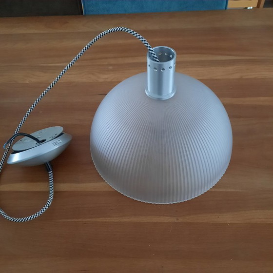 Image 1 of Lampada a sospensione vintage con vetro rigato del negozio per la casa Habitat