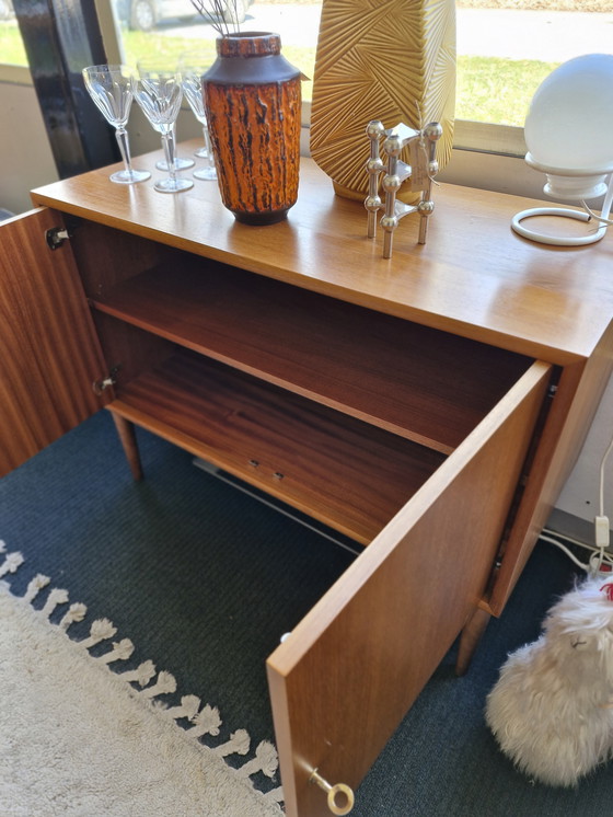 Image 1 of Beautiful Small Vintage Sideboard Teak Veneer 70s