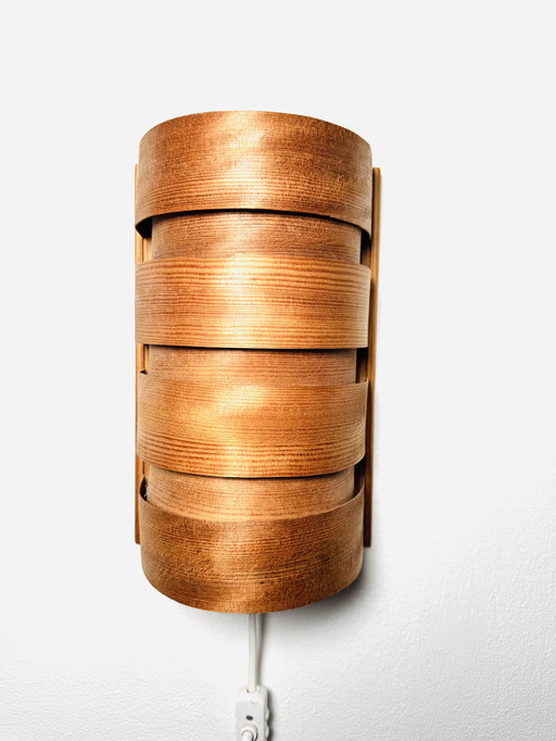 Pine Veneer Wall Lamp by Hans-Agne Jakobsson for AB Ellysett, Sweden, 1960s