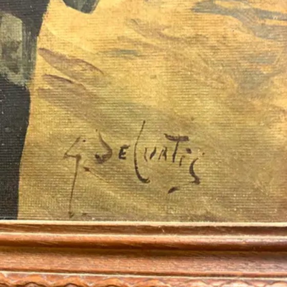 Image 1 of Ölgemälde, G. De Curtis, signierte Leinwand, Junger italienischer Fischer, Ende des 20. Jahrhunderts