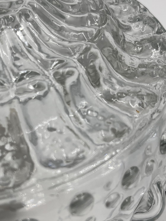 Image 1 of Glazen plafondlamp met Toupie-reliëf