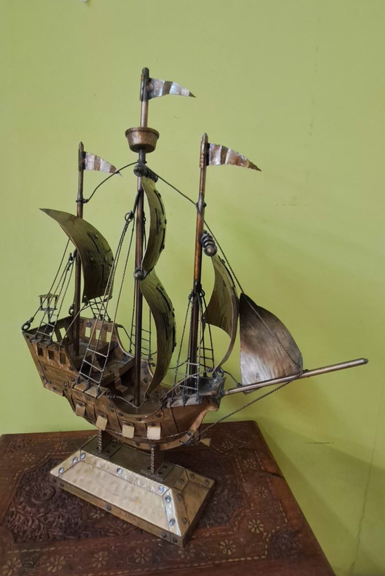 Bateau vintage, Objets déco, Métal, Laiton, Noir (photo 7 sur 9)