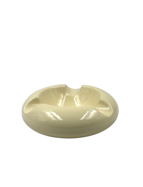 Image 1 of Cenicero de cerámica crema Space Age, Sicart Italia años 70