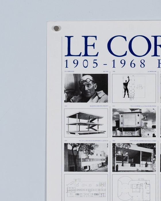 Image 1 of Le Corbusier – Poster originale vintage del 1987 di Le Corbusier – Architettura modernista – 100x68,5 cm