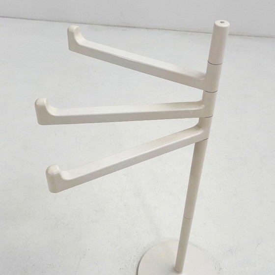 Image 1 of White Standing Towel Rack by Makio Hasuike for Gedy, 1970s