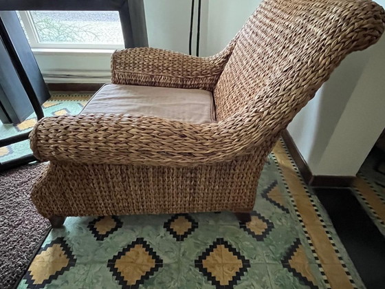 Image 1 of 2 poltrone in foglie di banano intrecciate, stile vintage anni '80/'90