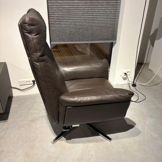 FSM Shelby FM-111 Adjustable recliner chair, Leather, Chrome, Brown (photo 2 of 6)