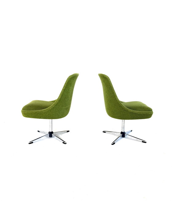 Set of 2 Vintage Cocktail Armchairs '60s – Chrome, Textile (photo 4 of 9)