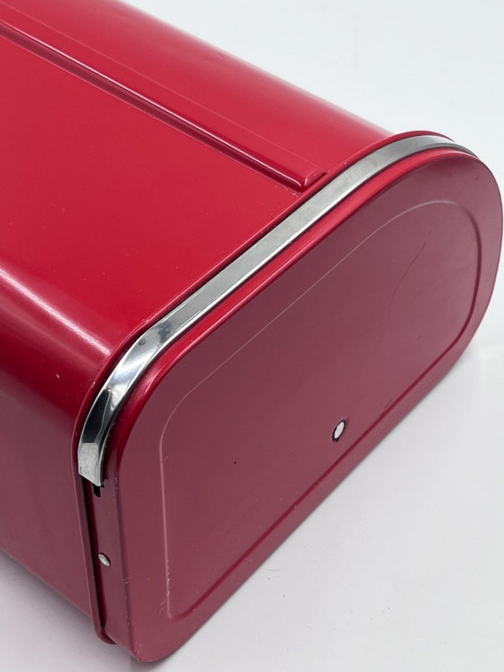 Image 1 of Red Brabantia bread box, 1980s vintage design