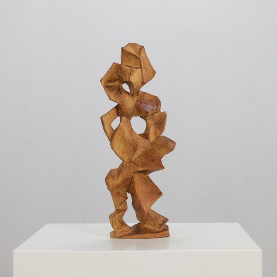 Image 1 of Escultura geométrica abstracta de madera de J. Limperg, Países Bajos, 1956.