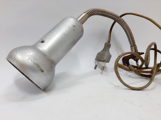 Image 1 of Faro d'epoca in lampada grigia, faretto, lampada tornita, illuminazione industriale