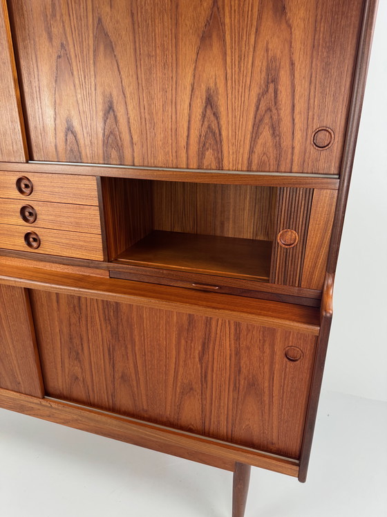 Image 1 of Johannes Andersen Highboard for J. Skaaning & Søn – Danish Design with Hidden Bar, 1960s