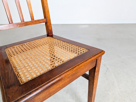 Image 1 of Silla Art Nouveau, antigua silla vienesa de caña, silla auxiliar, madera