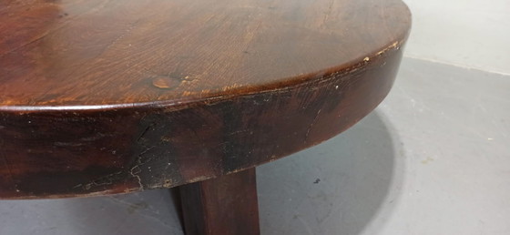 Image 1 of Vintage Wabi Sabi brutalist round coffee table 
