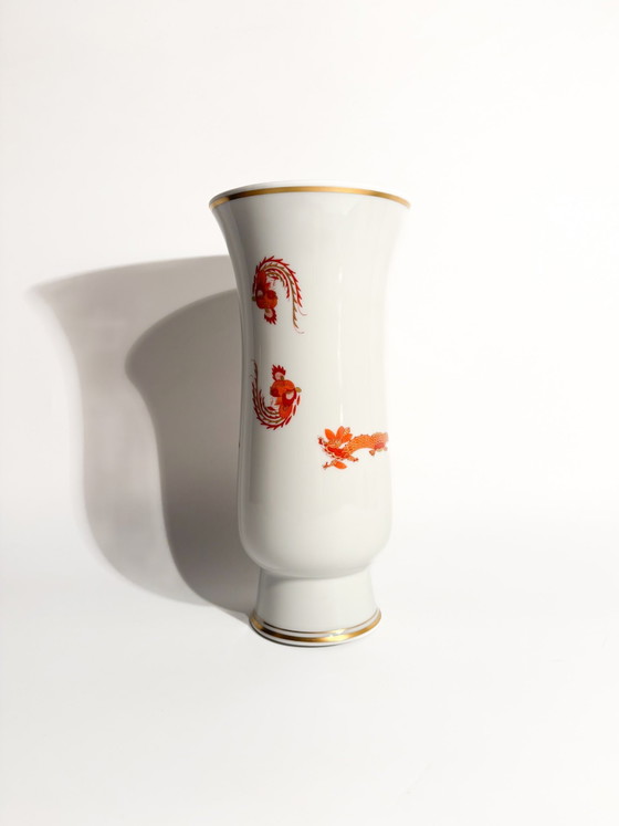 Vase Dragon de Cour Rouge en porcelaine de Meissen des années 1950 (photo 7 of 7)