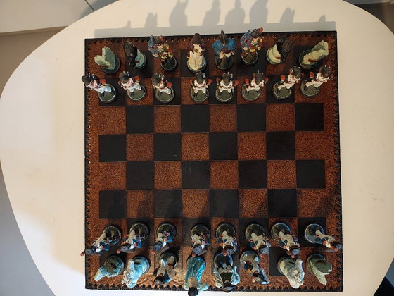 Image 1 of Waterloo chess set with hand-painted resin pieces