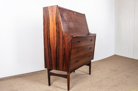Image 1 of Secretaire, scrivania, danese in palissandro modello 37 di Arne Wahl Iversen per Vinde Mobelfabrik 1960.