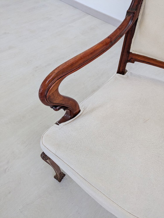 Image 1 of Art Nouveau - Sessel (2) - Holz, Stoff