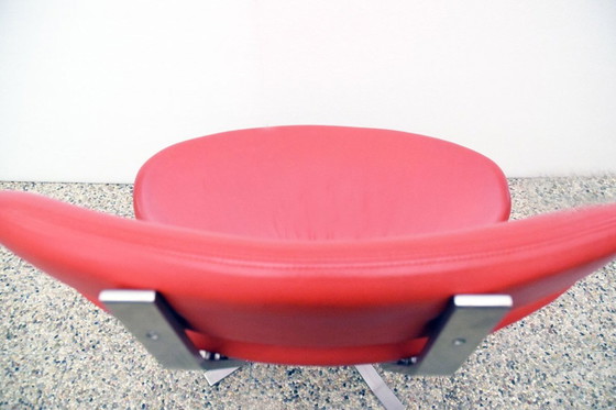 Image 1 of Poltrona Corona di Poul Volther con pouf, replica in pelle degli anni '90