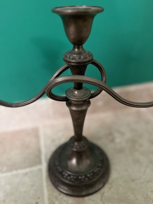 Vintage verzilverde kandelaar van Lanthe of England