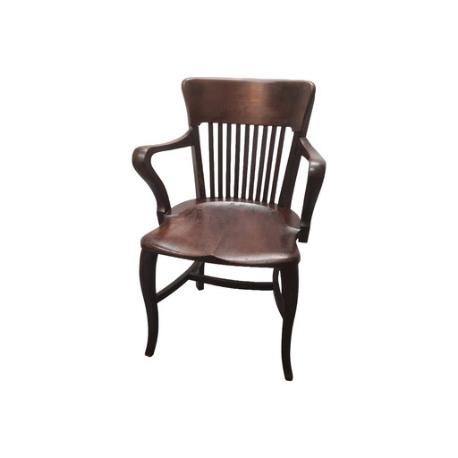 Antique English Mahogany Office Chair, Early 20th Century