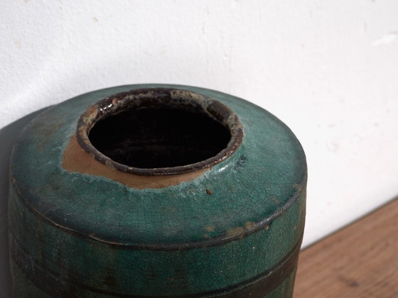 Antieke hoge turquoise groene vaas (ca. 1820) #37 – Vazen, Ceramic (photo 15 of 40)