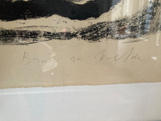 Lithographie Noir et Blanc de Bram van Velde, 1966 – Objets d'art, Papier, Verre (photo 2 of 5)