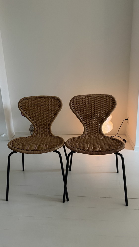 Image 1 of 2 x ÄVSTA eetkamerstoelen riet IKEA ; NIEUW 