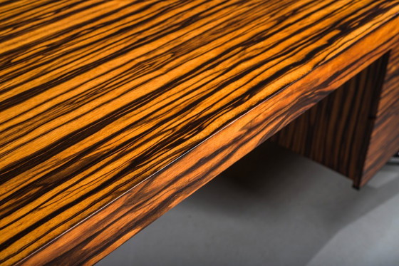 Image 1 of Makassar Ebony Executive Desk with Chromed Futuristic Legs, 1970s