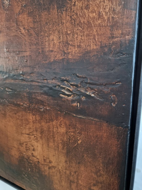 Image 1 of Frances Eckhardt - modern art figurative painting hand-painted dark mysterious 90x90 cm