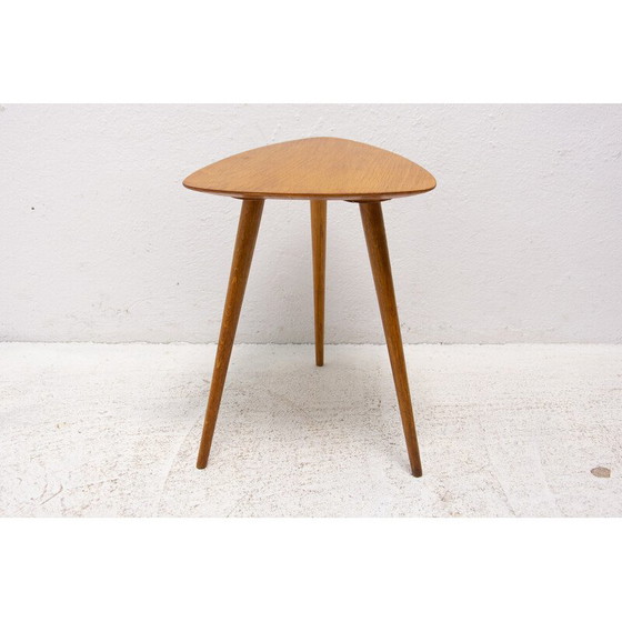 Image 1 of Vintage tripod stool in beechwood, Czechoslovakia 1960s