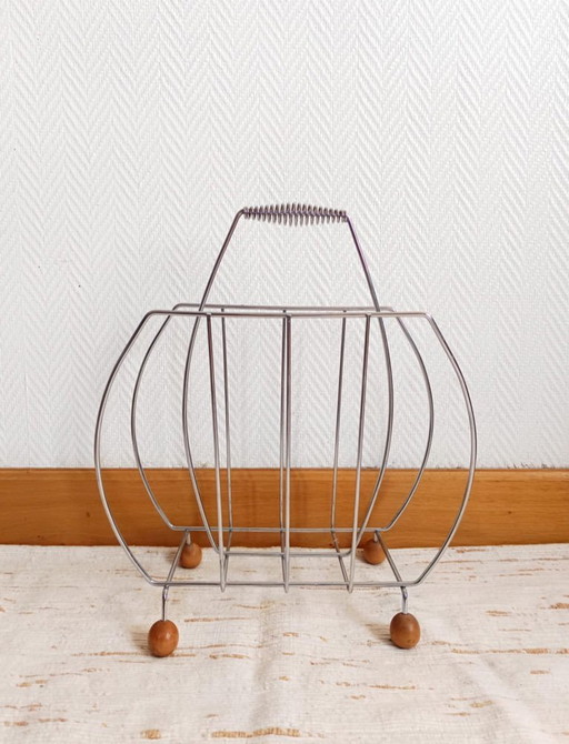 Zeitschriftenständer oder Sputnik-Weltraumzeitalter-Vinylplatten, 1970