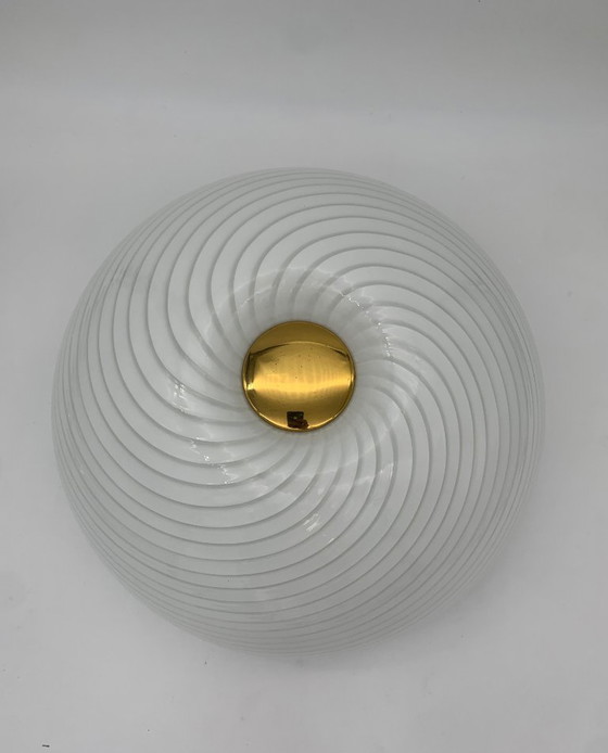 Image 1 of Murano glass ceiling light attributed to F3, restored, made in Italy, vintage