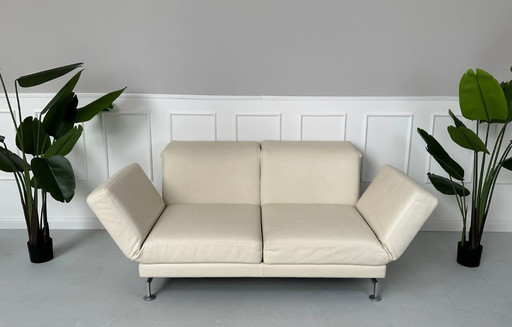 Brühl Moule Canapé design en cuir Beige Fonction sommeil Canapé