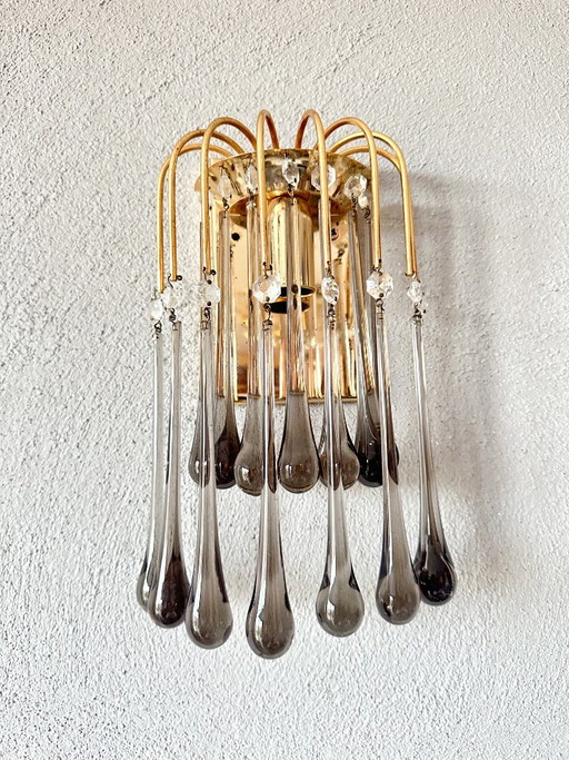 Vintage schwarze Teardrop Wandleuchte