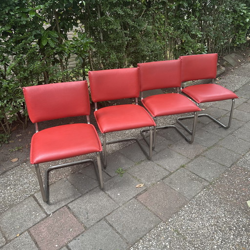 4x sedie a sbalzo reed skai anni '70 (retro)